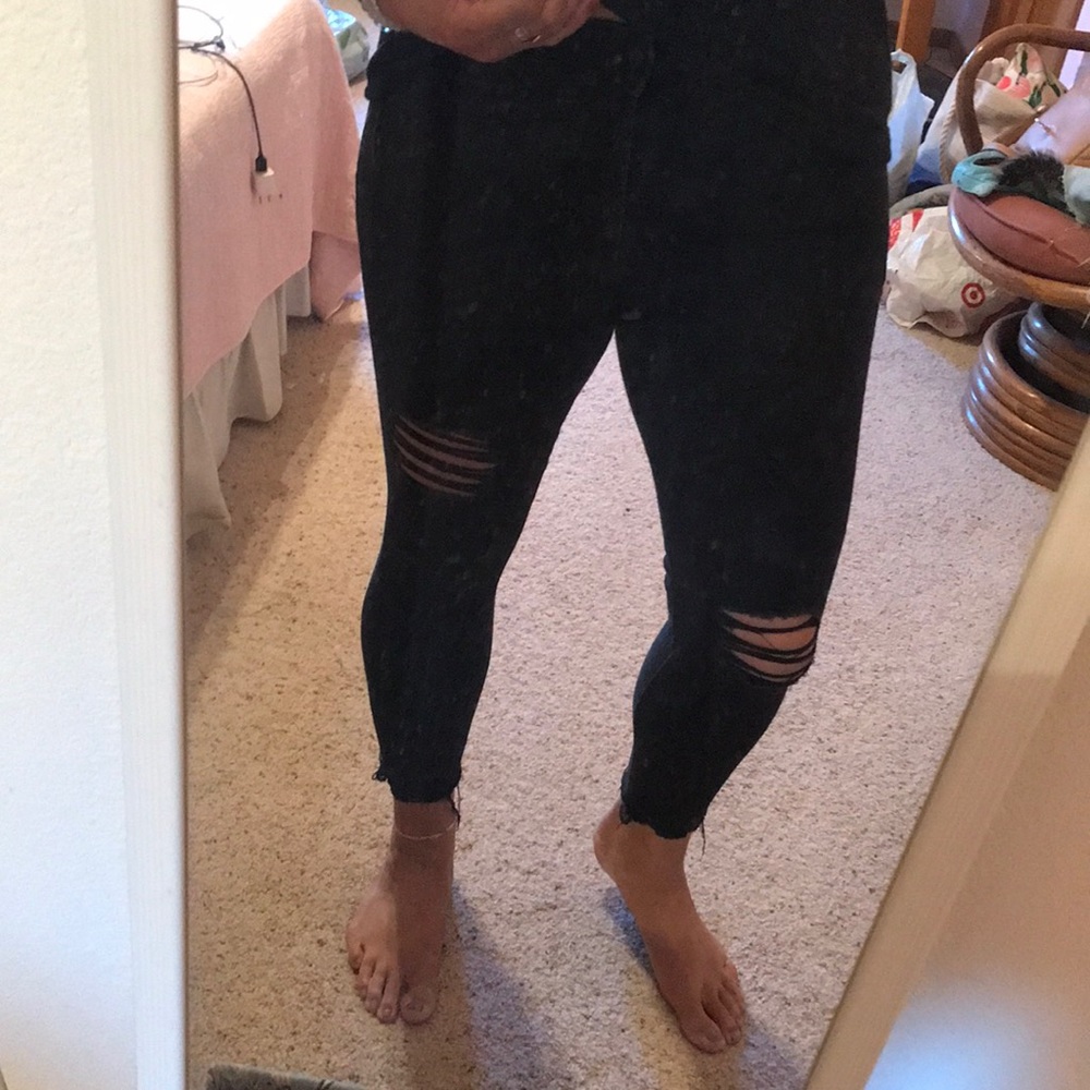 Old Navy rock star super skinny ankle black size 8 short
